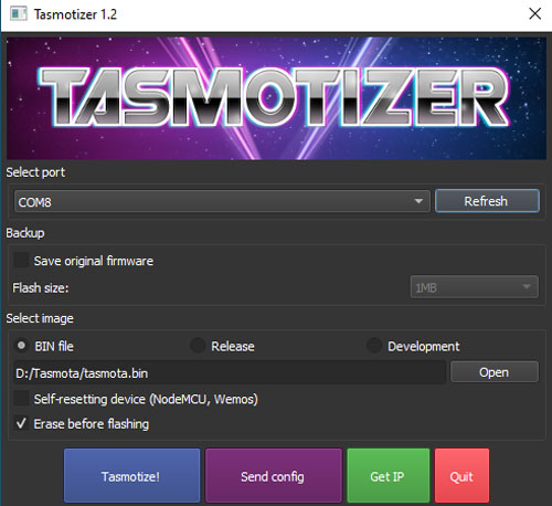 Tasmota - Tasmotizer Uygulaması